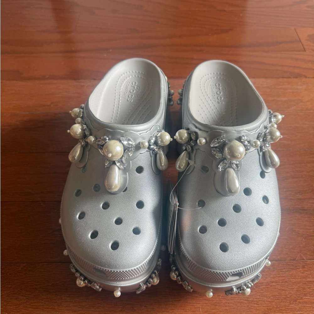 Simone Rocha Silver Embellished Mules - Picture 3 of 7